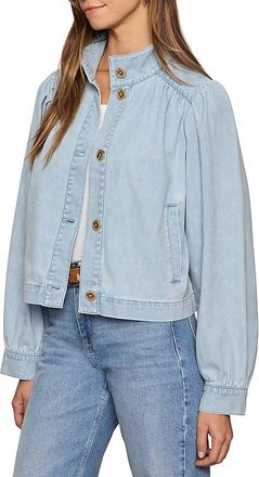 Sanctuary Charlotte Denim Jacket Womens Coat Whisper : LG (US 10-12), Cotton/Denim