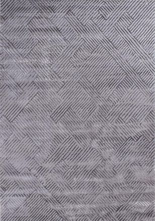 Nazar Rugs Alfombra de pelo corto con dise&ntilde;o geom&eacute;trico - gris - 160x230 cm