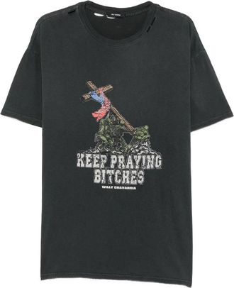 Willy Chavarria Graphic-print Distressed T-shirt