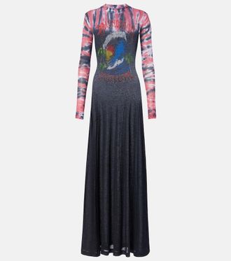 Balenciaga Printed tie-dye cotton-blend jersey maxi dress