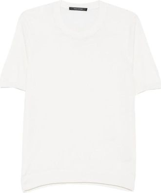 Tagliatore Josh Polo - Heren - Ronde hals truien - Wit - 2XL - Truien & Vesten