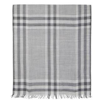 Brunello Cucinelli Mens Pebble Wool Silk Checked Scarf