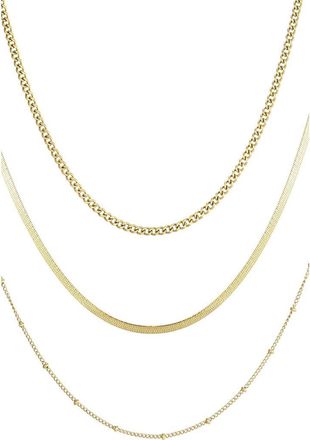 Adornia 18k Gold Plated Set of 3 Layered Necklaces at Nordstrom Rack