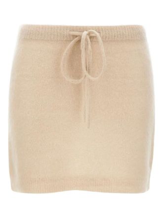 The Garment Roma bow-fastening mini skirt - women - Mohair/Nylon/Spandex/Elastane - 6 - Neutrals