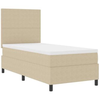 vidaXL Cama Tipo Box Spring Gris Claro Y Blanco. 203 X 80 X 128 Cm Vidaxl