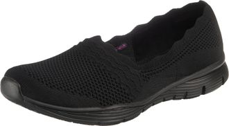 Skechers SEAGER, Womens Low-Top Trainers, Black (Black Flat Knit Bbk), 4 UK (37 EU)