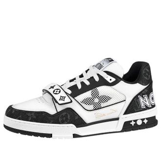 Louis Vuitton LV Trainer White Black Velcro 1A9ZB0