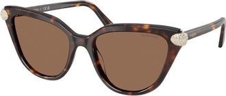 Swarovski Stijlvolle zonnebril Sk 6039 in zwart - Dames - Zonnebrillen - Bruin - 56 MM - Accessoires