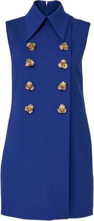 Carolina Herrera Abito corto smanicato doppiopetto - Blu