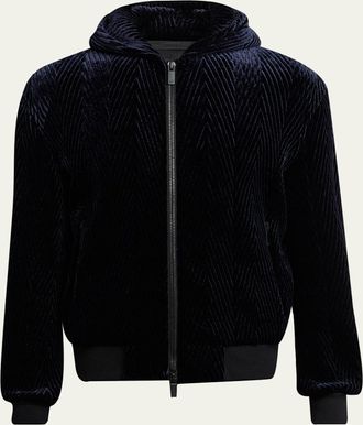 Giorgio Armani Mens Chevron Velvet Jacket