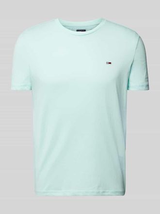 Tommy Jeans T-Shirt mit Label-Stitching in Mint, Gr&ouml;&szlig;e L