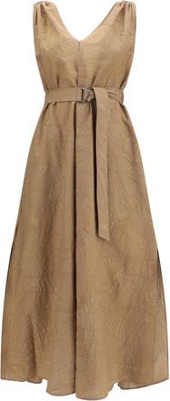 Brunello Cucinelli Beige Cotton Casual Womens Dress