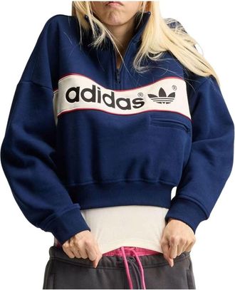 adidas (WMNS) adidas adiSignature NY Quarter Zip Sweatshirt Asia Sizing Team Navy Blue 2 LD1666