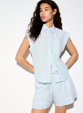 Icone Womens Cap-sleeve poplin shirt