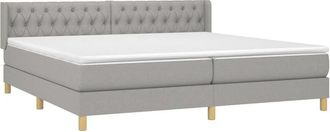 vidaXL Vidaxl - Cama Box Spring Con Colch&oacute;n Tela Gris Claro 200x200 Cm