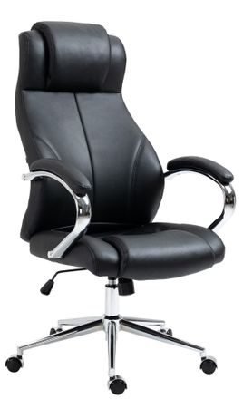 Clp Silla De Oficina Salford De Cuero Aut&eacute;ntico Negro