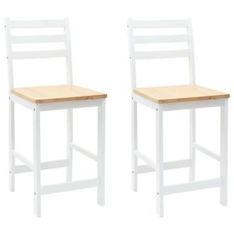 vidaXL Sillas De Comedor 2 Pcs Madera De Caucho S&oacute;lido Vidaxl