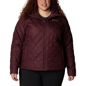 Columbia Copper Crest Quilted Jacket Womens Maroon Hooded Full Zip JAX844
