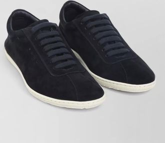 Giorgio Armani signature leather sneakers low top suede sole