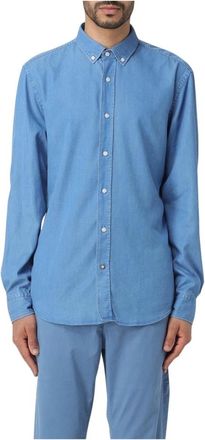 HUGO BOSS Heren, Overhemden, Blauw, Maat: XS Denim