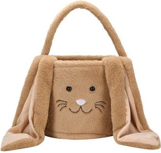 No Brand Cesta De Pascua Infantil, Que Contiene Un Conejito De Pascua, Una Bonita Cesta De Peluche Con Orejas Grandes, Una Cesta Para Huevos De Pascua (marr&oacute;n)