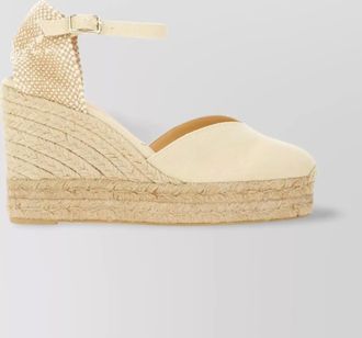 Castaner wedge espadrille with open back and peep toe