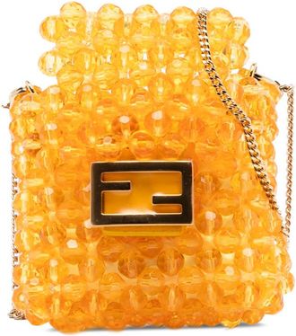 Fendi Pre-owned Fendi Mini Glass Vitello King Beaded Pico Baguette Charm Ladies TMGFVO942FOBMGUT