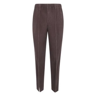 Issey Miyake Tailored Pleats 1 Pantalon - Heren - Broeken - Bruin - Maat: L Leer