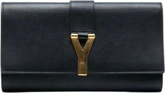 Saint Laurent Pre-owned Clutches, female, Black, Size: ONE SIZE Pre-owned Chyc Ligne Clutch