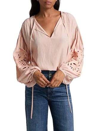Ramy Brook Zenaida Eyelet Blouse In Dark Blush