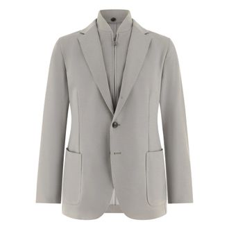 Boggi Milano Jassen, Heren, Grijs, XS, Linnen, B Tech Linnenmix Sweatshirt Jas