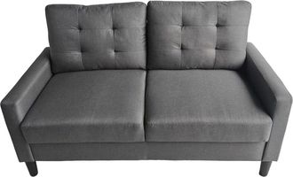 Home Heavenly Home Heavenly - Sof&aacute; Dubi Cojines Desenfundables, Respaldo Con Capiton&eacute;, Estructura De Madera De Pino 86x140-184x76 Cm. Color: Gris Oscuro 2 Plazas