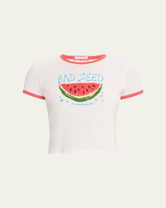 Mother The Itty Bitty Ringer Cropped Tee