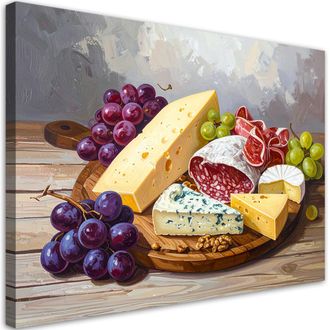 Feeby Impresi&oacute;n De Imagen, Tabla De Embutidos, Quesos Y Uvas, 120x80