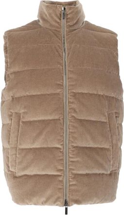 PESERICO Gebreide en Dons Gilet - Heren - Bodywarmers - Beige - 2XL - Jassen