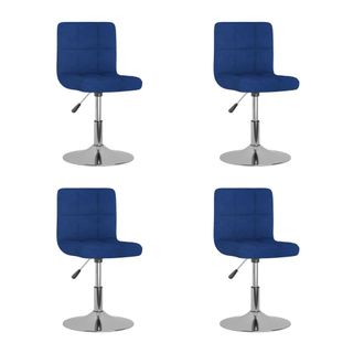 vidaXL Vidaxl - Sillas De Comedor Giratorias 4 Unidades Tela Azul