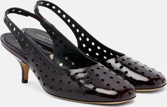 Dries Van Noten 65 perforated leather slingback pumps