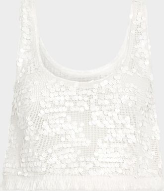 Ramy Brook Kyra Paillette Scoop-Neck Coverup Top