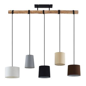 Lindby L&aacute;mpara Colgante amilia En Marr&oacute;n De Madera - Lindby