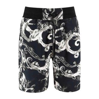 Versace Jeans Couture Casual Shorts, male, Black, Size: S Watercolour Couture-print Track Shorts