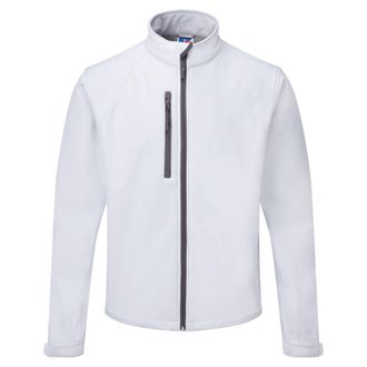 Russell Athletic Mens Water Resistant & Windproof Softshell Jacket (White) - Size Small