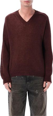 Our Legacy Rue V-neck Sweater - Heren - V-hals truien - Bruin - XL - Katoen - Truien & Vesten