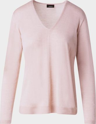 Akris V-Neck Cashmere-Silk Sweater