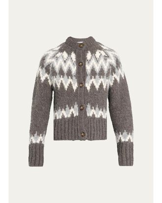 Veronica Beard Christina Fair Isle-Inspired Cardigan