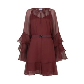 Dante6 Solstice mini jurk - Dames - Jurken - Rood - Maat: XL Chiffon
