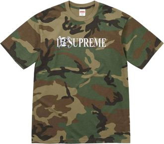 SUPREME T-shirt met doodskoppatroon - Groen