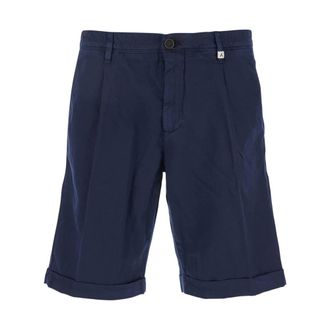 Myths Korte Broeken, Heren, Blauw, M, Katoen, Blauwe Bermuda broek met Pences