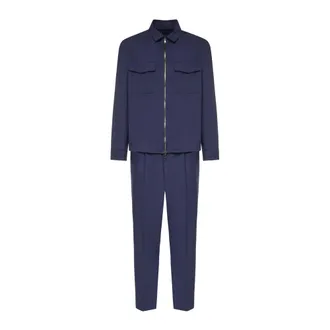 Santaniello Heren, Pakken, Blauw, Maat: S Wol