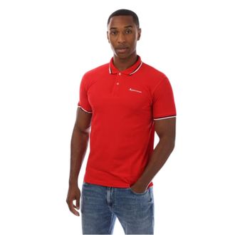 Aquascutum Heren Slim Korte Mouwen Poloshirt (Rood/Wit)