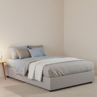 Dmora Dmora - Cama De Plaza Y Media Dfalasc, Cama Contenedor Con Tapizado En Ecopiel, 100% Made In Italy, Apertura Lateral, Con Colch&oacute;n Cm 120x190 Incluido,